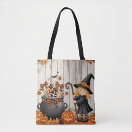 Bolsa Tote Bruxa Fofa e lanternas