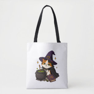 Bolsa Tote Bruxa Gata Mal-Humorada Halloween