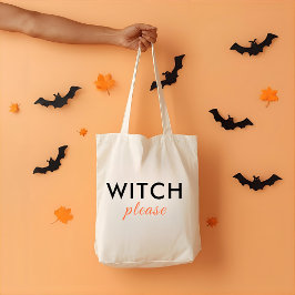 Bolsa Tote Bruxa Moderna Por Favor, Saco de Tote de Halloween