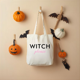 Bolsa Tote Bruxa Moderna Por Favor, Saco de Tote de Halloween
