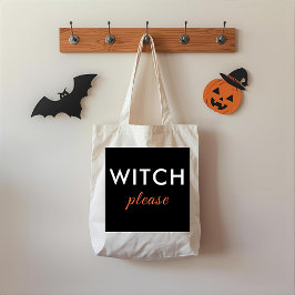Bolsa Tote Bruxa Moderna Por Favor, Saco de Tote de Halloween
