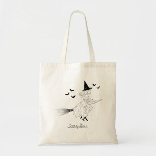 Bolsa Tote Bruxa Simples E Nome Com O Halloween De Arte Da Li