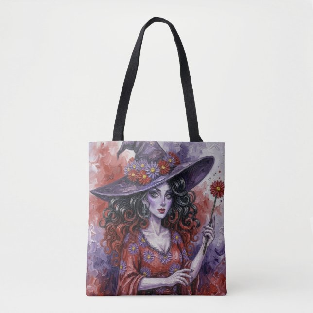 Bolsa Tote BruxaDáliaRoxaRosa (Frente)