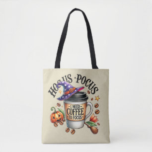 Bolsa Tote Bruxaria Divertida Preciso de Café Bruxa