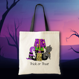 Bolsa Tote Bruxas, Gatos e Broomstick