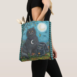 BOLSA TOTE BUBÃO & SACOLA DO OMBRO DO CAT PRETO DE PYEWACKET