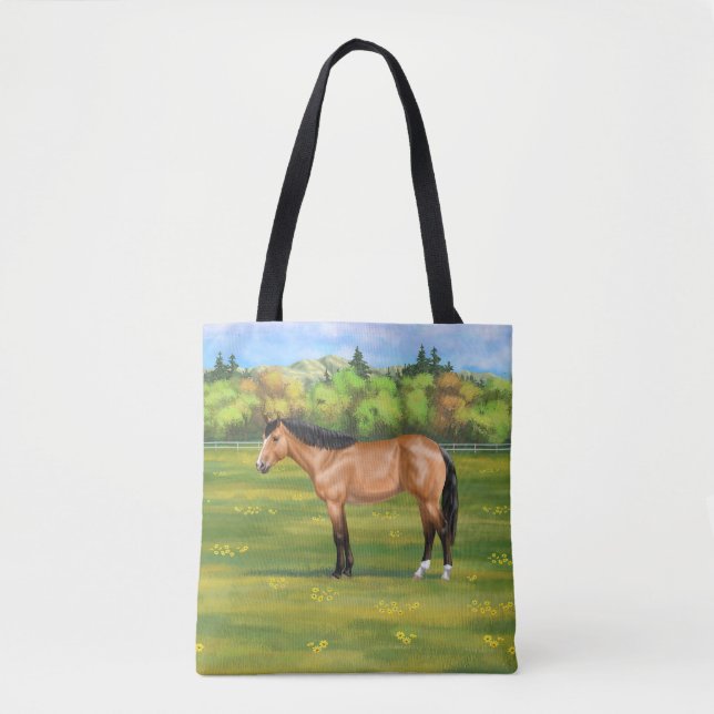 Bolsa Tote Buckskin Dun Quarter Horse (Frente)