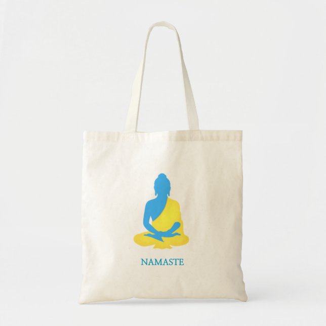 Bolsa Tote Buda azul namaste (Frente)