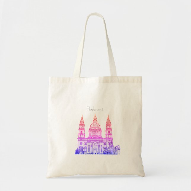 Bolsa Tote Budapest Hungria Architecture Sketch Tote Bag (Frente)