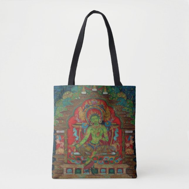 Bolsa Tote Budismo Tibetano Green Tara (Frente)