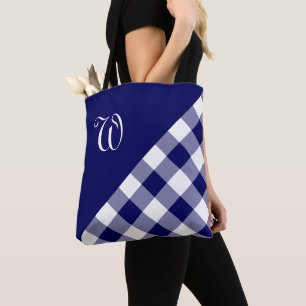 Bolsa Tote Búfalo Azul Monograma Búfalo Branco Geométrico
