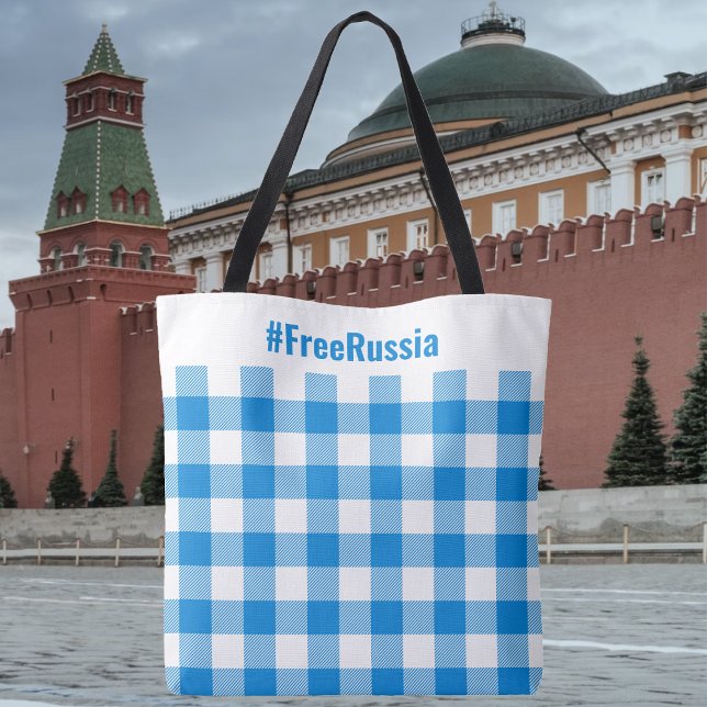 Bolsa Tote Buffalo Check-FreeRussia-English (Buffalo Check-FreeRussia-English Tote Bag by The Social Observatory Shop)