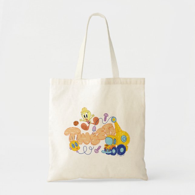 Bolsa Tote BUGS BUNNY BUILDERS™| Arte do esboço do TWEETY™ (Frente)