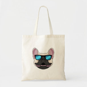 Bolsa Tote Buldogue francês com óculos escuros