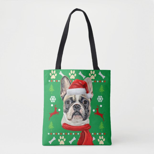Bolsa Tote Buldogue Francês - Natal Feio (Frente)