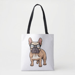 Bolsa Tote Buldogue francês Vestindo óculos