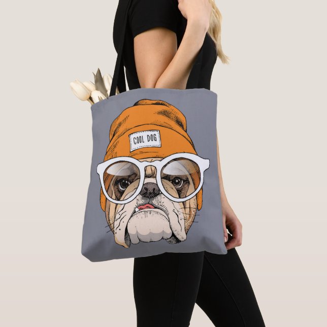 Bolsa Tote Buldogue legal do hipster (Close Up)