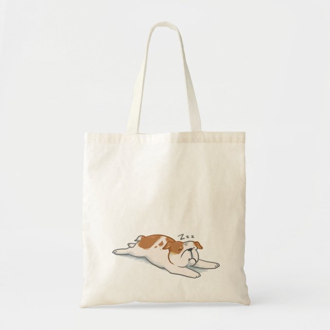Bolsa Tote Buldogue sonolento (Frente)