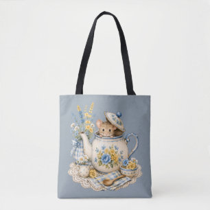 Bolsa Tote Bule Chaleira Rato Cottagecore Floresce