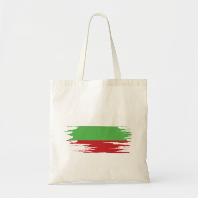 Bolsa Tote Bulgária Flag Brush Art (Frente)