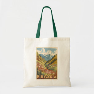 Bolsa Tote Bulgária Ilustração Painterly Viagem Art Vintage