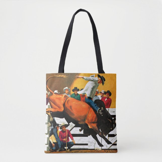 Bolsa Tote Bull Riding by Fred Ludekens (Frente)