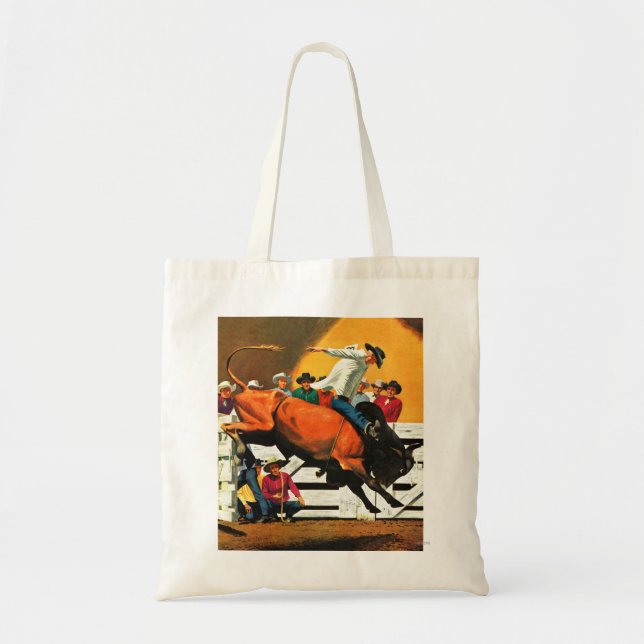 Bolsa Tote Bull Riding by Fred Ludekens (Frente)