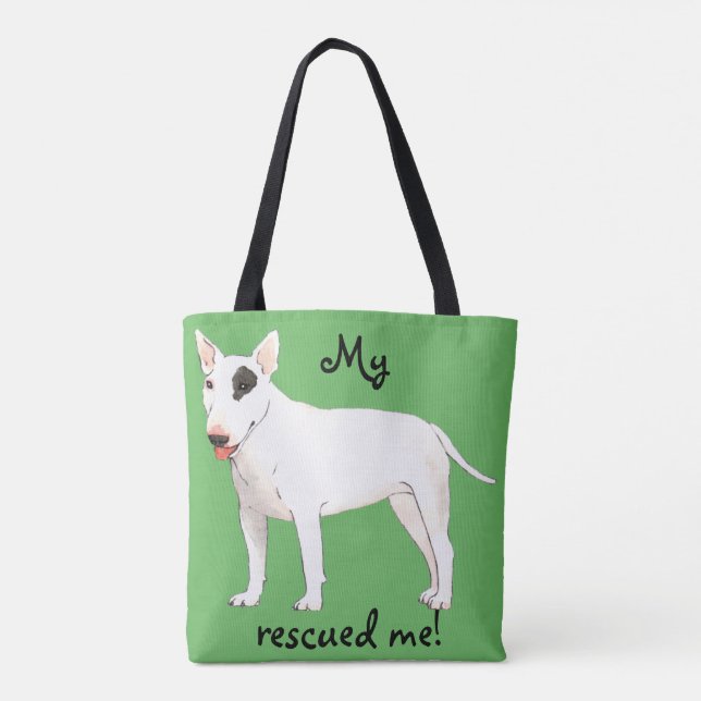 Bolsa Tote Bull Terrier de resgate (Verso)