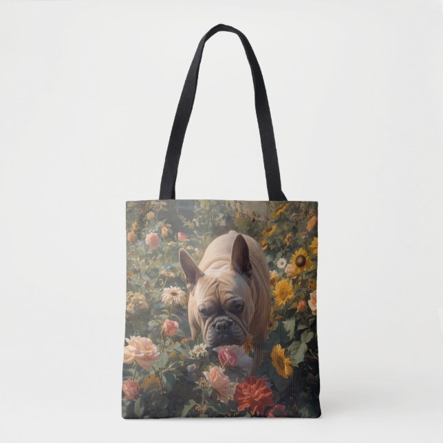 Bolsa Tote Bulldog Elegante francês para os ombros (Frente)