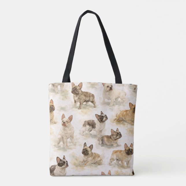 Bolsa Tote Bulldog Francês aquarela  (Verso)