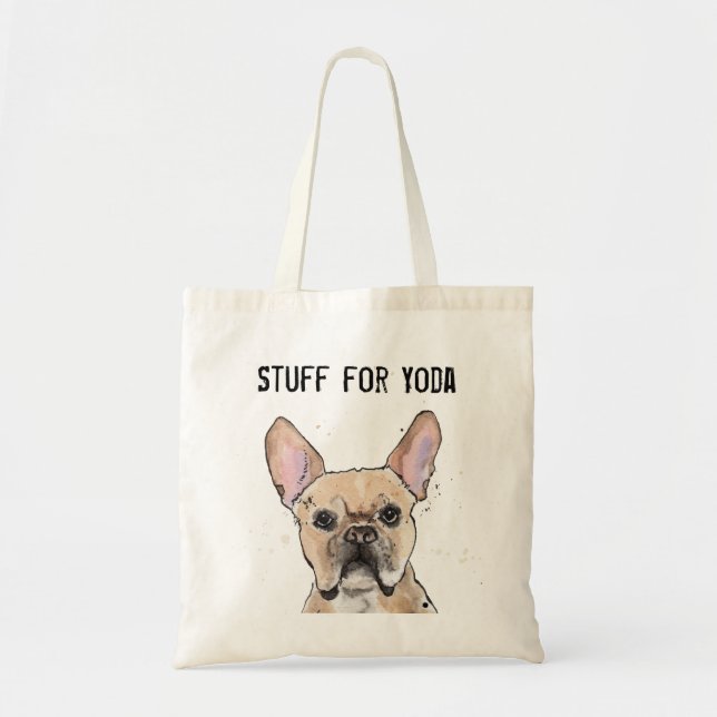 Bolsa Tote Bulldog Francês Cão Francês Cachorro Engraçado Tot (Frente)