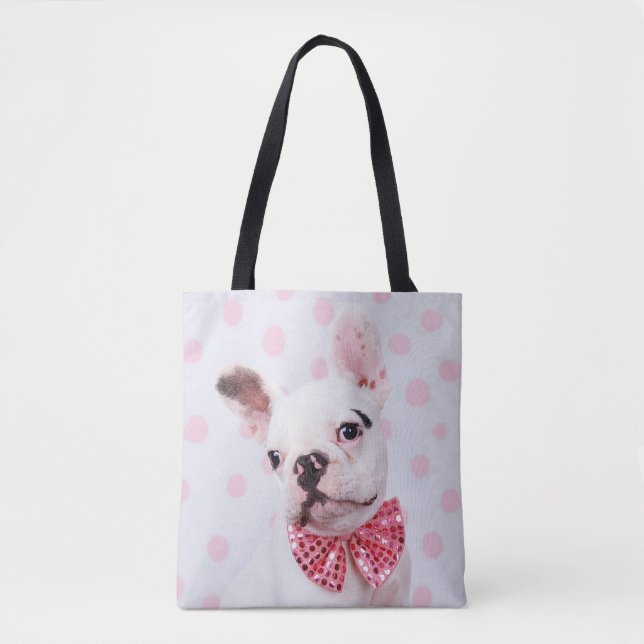 Bolsa Tote Bulldog Francês com Arco (Frente)