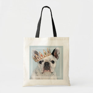Bolsa Tote Bulldog Francês com Coroa