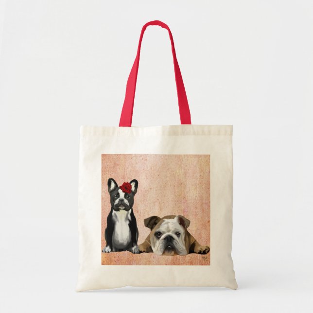 Bolsa Tote Bulldog francês e inglês Bulldog (Frente)