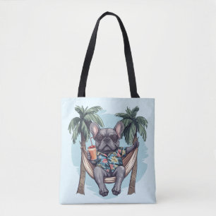 Bolsa Tote Bulldog Francês em Top Havaiano