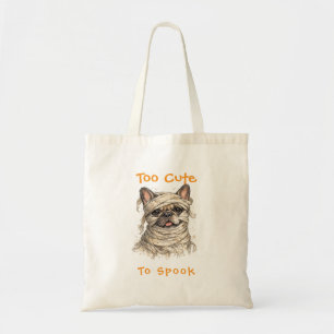 Bolsa Tote Bulldogue Francês Halloween Fofa Mumificada