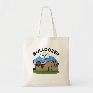Bolsa Tote Bulldozer Funny Animal Bull Pun