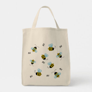 Bolsa Tote Bumble Bees Ocupadas Carregar Reutilizável Tudo