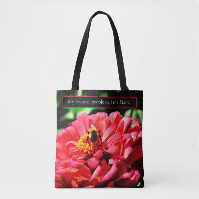 Bolsa Tote Bumble floral de coral vermelho elegante (Frente)