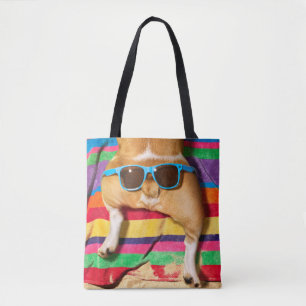 Bolsa Tote Bumbum De Cães Com Óculos De Sol