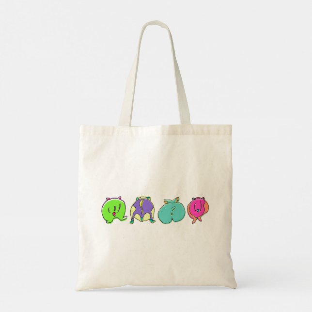 Bolsa Tote Bumbuns Coloridos de Hamster (Verso)