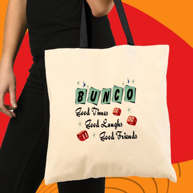 Bolsa Tote Bunco Retroativo (Bunco Player Tote Bag - Good Times! Good Friends!)