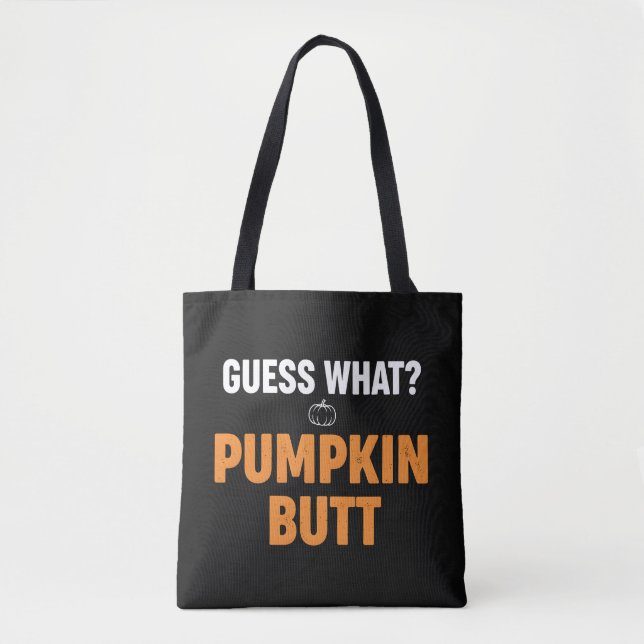 Bolsa Tote Bunda de Abóbora Divertida Design de Halloween (Frente)