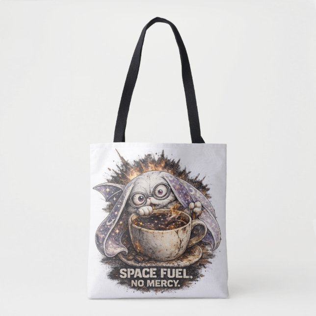 Bolsa Tote Bunny de Combustível Espacial Fofo Café Halloween  (Frente)