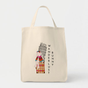 Bolsa Tote Bunny de Viagem de Desenho Animado Fofo Férias Itá