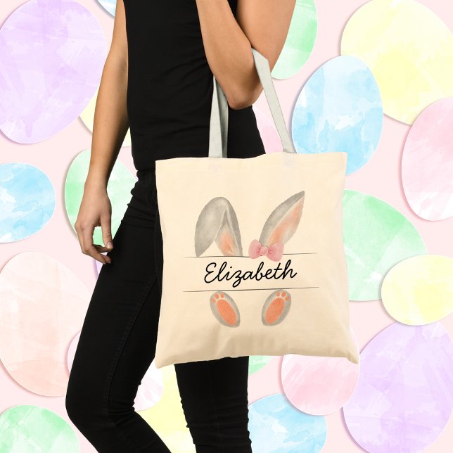 Bolsa Tote Bunny Ears Páscoa Personalizada (Criador carregado)