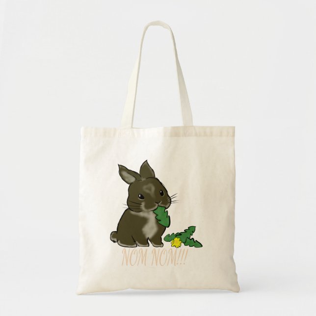 Bolsa Tote Bunny eating dandelion  (Frente)