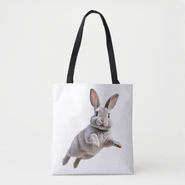 Bolsa Tote Bunny Happy Brincando No Coelho Do Ar (Frente)