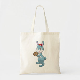 Bolsa Tote Bunny no Baseball com luva de baseball