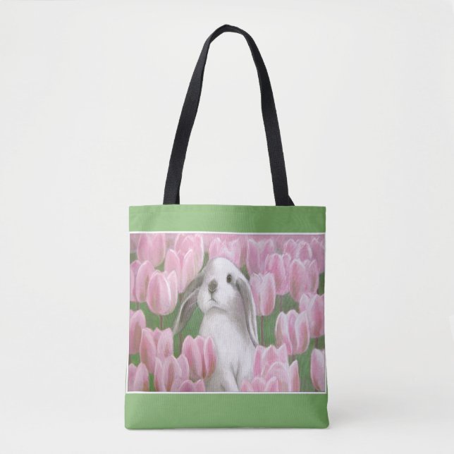 Bolsa Tote Bunny & Tulips (Frente)